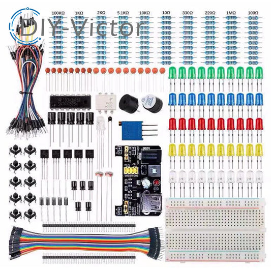 830-well Breadboard resistance Potentiometer Jumper LED