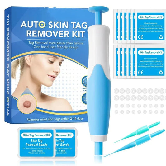 2 In1 Painless Auto Skin Tag Mole Wart Removal Kit Cleaning Tools