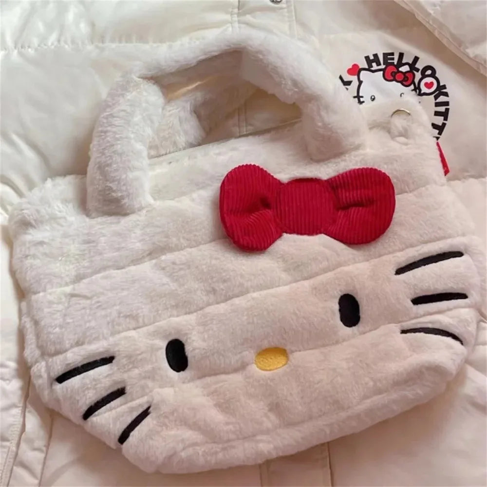 Cartoon Hello Kitty Shoulder Bag Plush Toys Figure Kuromi Handbag